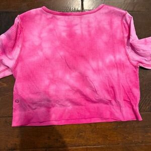 lululemon athletica ebb to street pink tie dye size 12